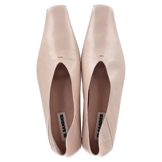 Jil Sander Square-Toe Ballet Flats in Pink Leather - Image 3