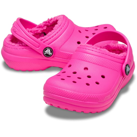 Crocs Classic Gevoerde Thermoplastische Kinder Roze Crush Klompen - Image 3