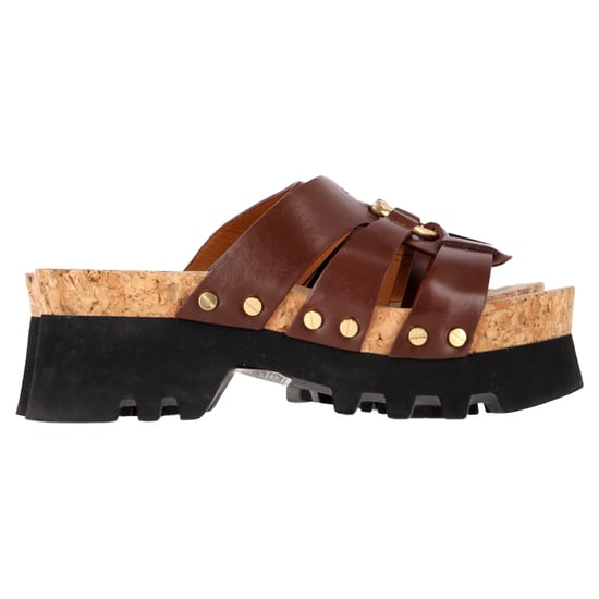 Chloé Owena Platform Sandals in Brown Calf Leather - Image 1