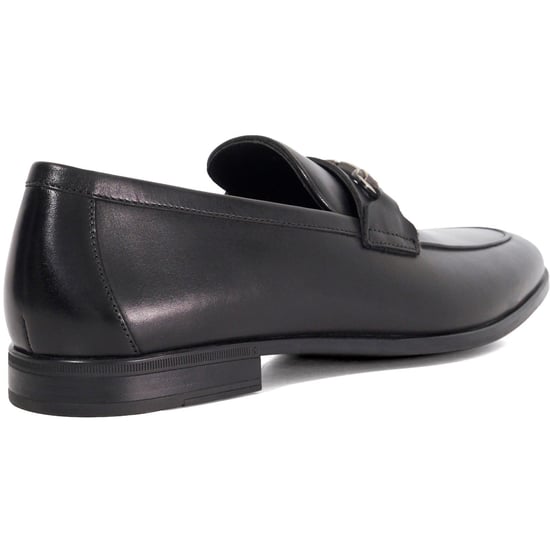 Dune Seymore Leather Men's Black Slip-On Shoes - Image 2