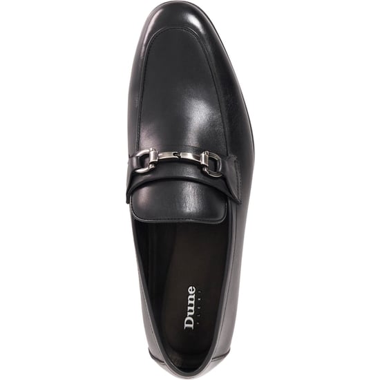 Dune Seymore Leather Men's Black Slip-On Shoes - Image 3