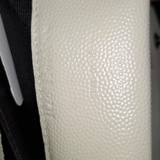 Saint Laurent Matelasse Quilted Grained Envelope Chain Wallet Bag in White Leather - Image 6