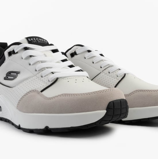 Skechers Uno - Retro One Mens Trainers White Mono/black - Image 4