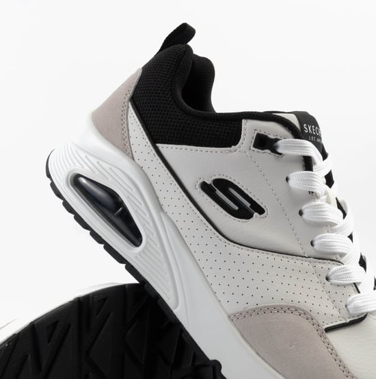 Skechers Uno - Retro One Mens Trainers White Mono/black - Image 6