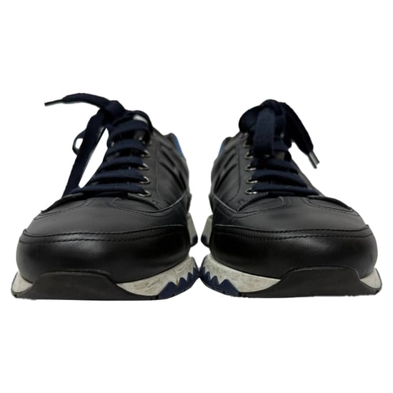 Hermès Trail Lace Up Sneakers in Navy Blue Leather - Image 2
