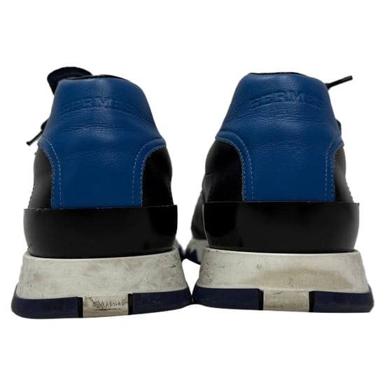Hermès Trail Lace Up Sneakers in Navy Blue Leather - Image 3