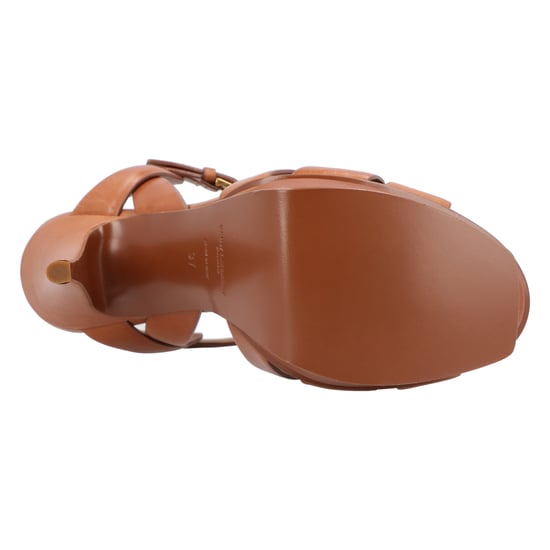 Saint Laurent Tribute Leren Sandalen Bruin - Image 4