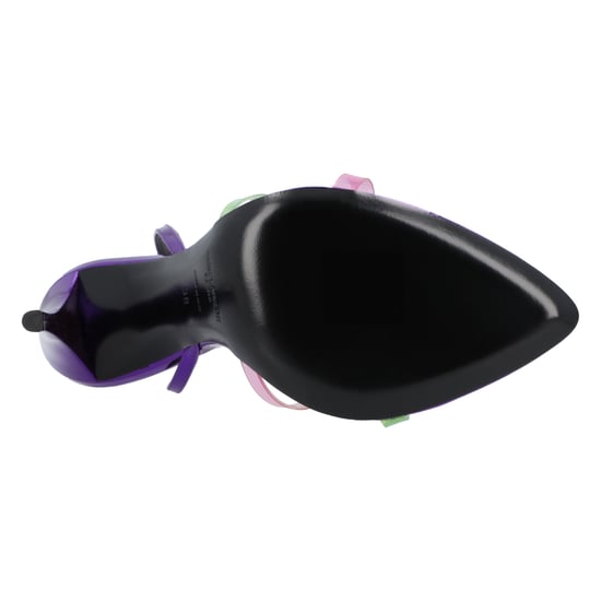 Saint Laurent Gippy Patent Leather And Plexi Sandals Purple - Image 4