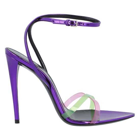 Saint Laurent Gippy Patent Leather And Plexi Sandals Purple - Image 6