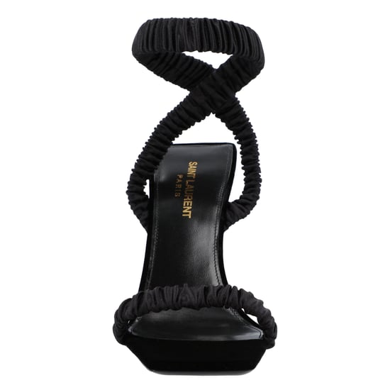 Saint Laurent Pam Sandals In Satin Crepe Black - Image 6