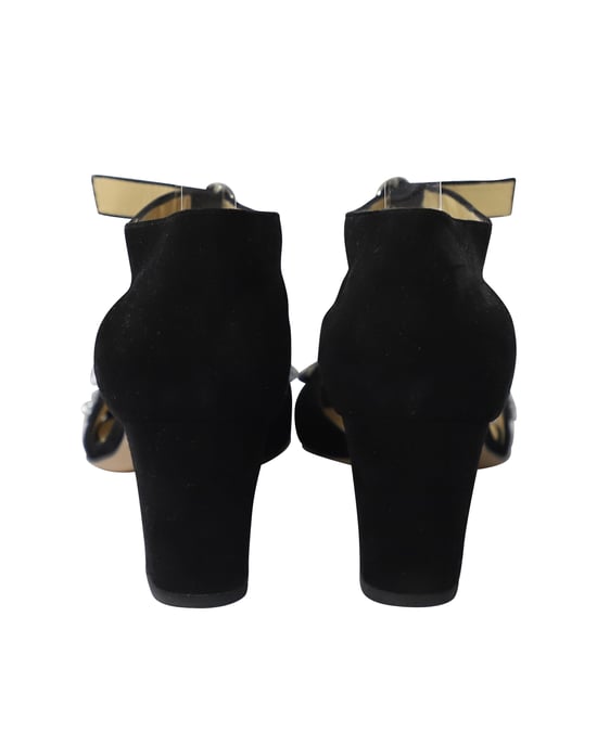 Bionda Castana Crystal-Embellished Maggie Sandals in Black Suede - Image 4