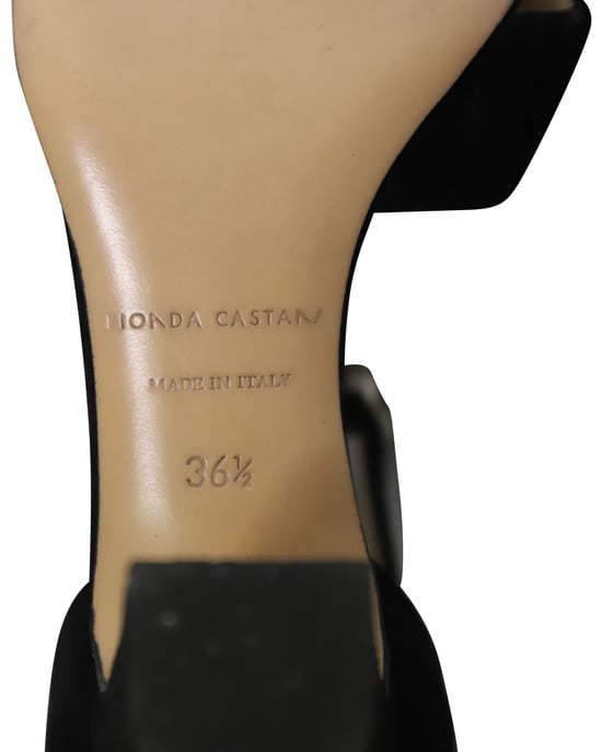 Bionda Castana Crystal-Embellished Maggie Sandals in Black Suede - Image 6