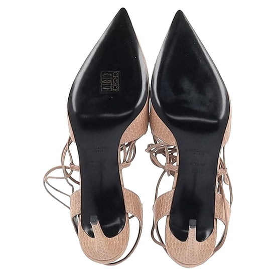 Saint Laurent Paris Skinny Snakeskin-Embossed Pumps in Beige Leather - Image 6