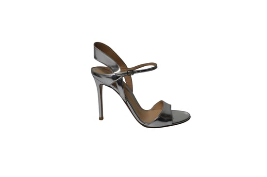 Gianvito Rossi Ankle Strap Sandals in Silver Leather - Image 1