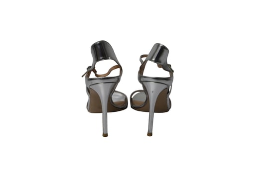 Gianvito Rossi Ankle Strap Sandals in Silver Leather - Image 4