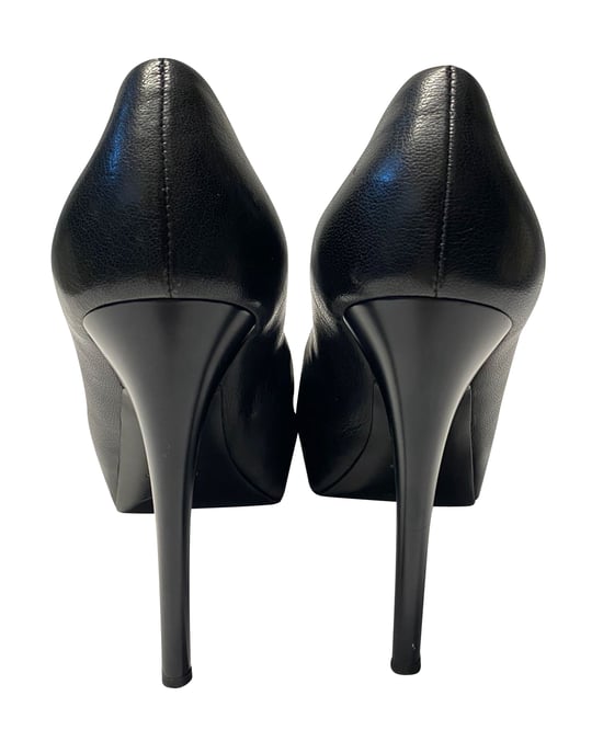 Giuseppe Zanotti Platform Pumps in Black Leather - Image 4