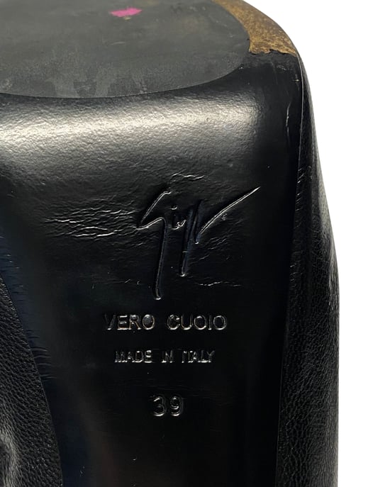 Giuseppe Zanotti Platform Pumps in Black Leather - Image 6