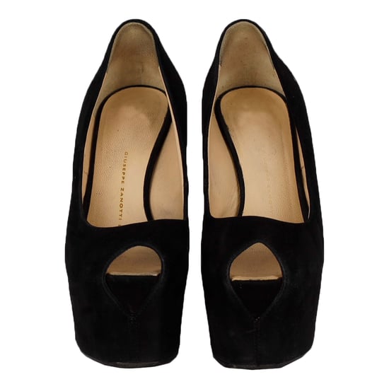 Black Suede Platform High Heel Shoes - '20s - Image 2
