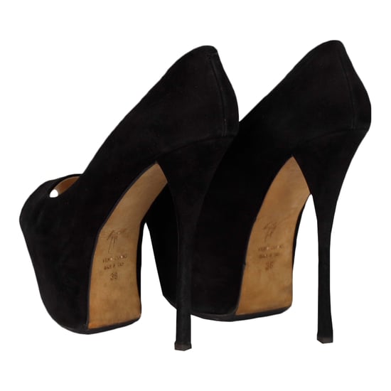 Black Suede Platform High Heel Shoes - '20s - Image 3