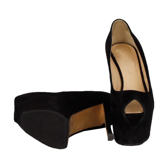 Black Suede Platform High Heel Shoes - '20s - Image 4