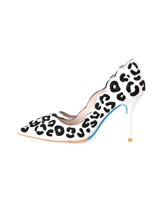 Sophia Webster Printed Pumps in White Leather - Image 2