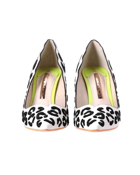 Sophia Webster Printed Pumps in White Leather - Image 3