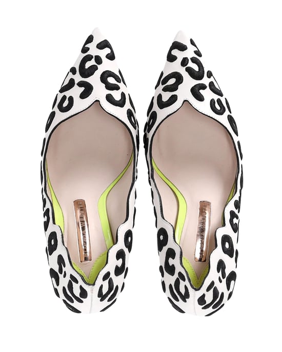 Sophia Webster Printed Pumps in White Leather - Image 5