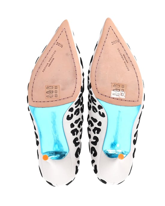 Sophia Webster Printed Pumps in White Leather - Image 6
