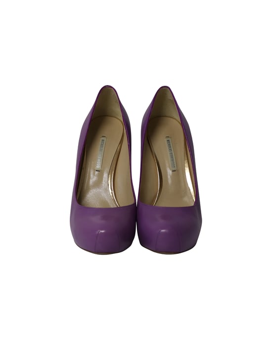 Nicholas Kirkwood Platform Pumps in Purple Leather - Image 2