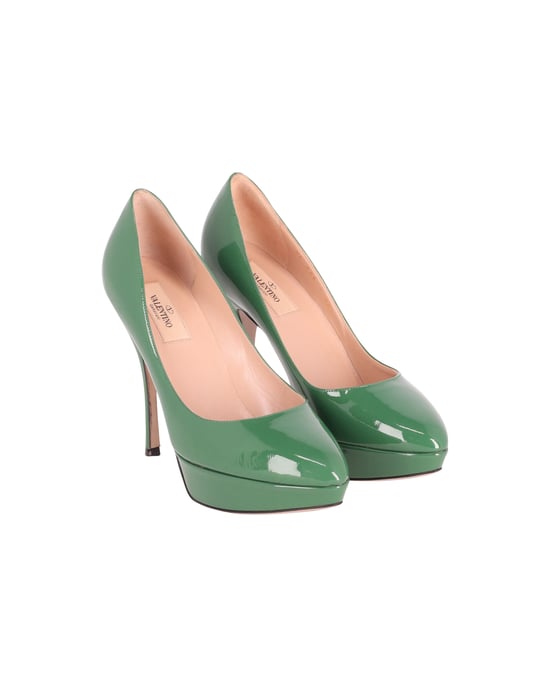 Valentino Platåpumps i Grönt Lackskinn - Image 3