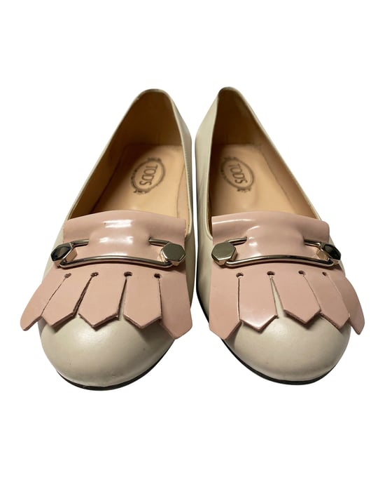 Tod's Moccasin Flats in Cream Leather - Image 2
