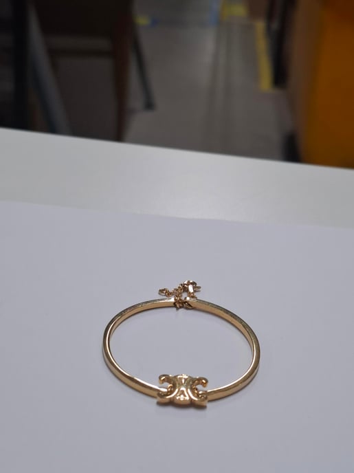 Celine Triomphe Articulated Bracelet in Gold Metal - Image 4