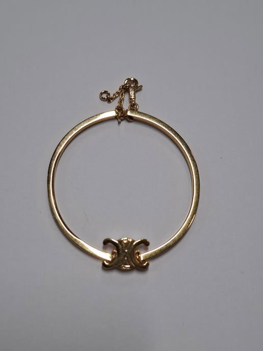Celine Triomphe Articulated Bracelet in Gold Metal - Image 5
