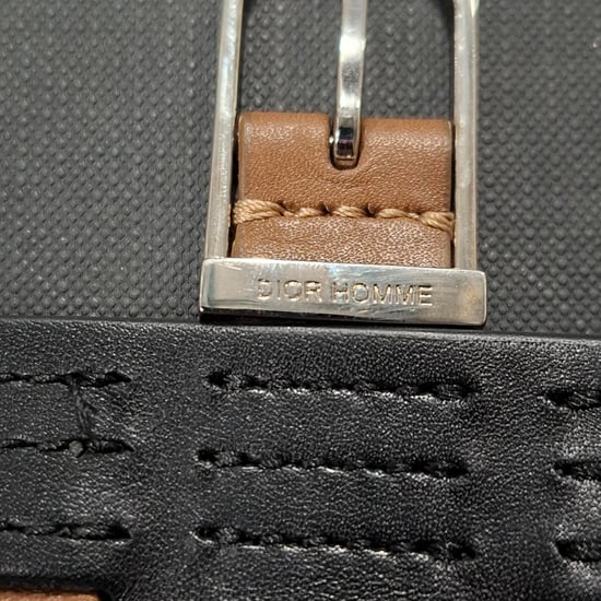 Dior Homme Dikke Manchet Armband in Zwart Leer - Image 4