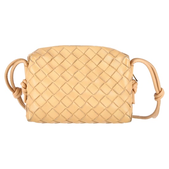 Bottega Veneta Mini Intrecciato Loop Camera Crossbody Bag in Yellow Lambskin Leather - Image 1