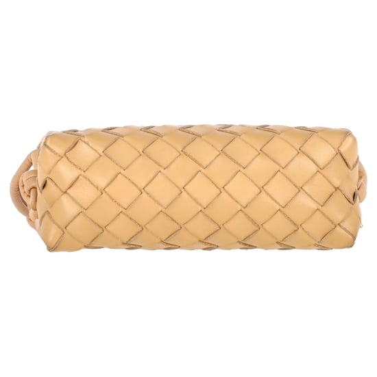 Bottega Veneta Mini Intrecciato Loop Camera Crossbody-väska i gult lammskinnsläder - Image 2