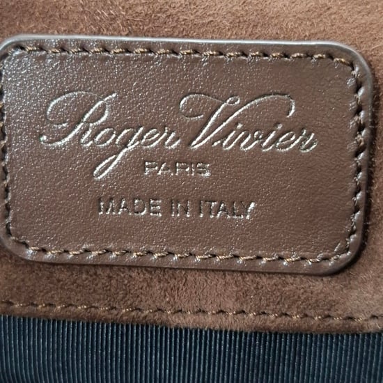 Roger Vivier Viv Choc Grote Tas in Bruin Suède - Image 6