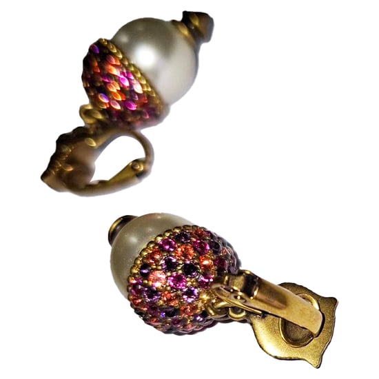 Gucci Faux Pearl Tiger Earrings in Multicolor Crystal - Image 3