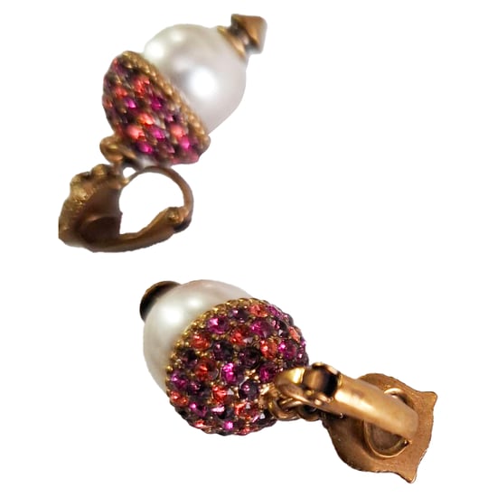 Gucci Faux Pearl Tiger Earrings in Multicolor Crystal - Image 4