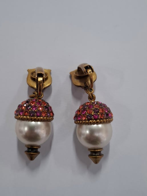 Gucci Faux Pearl Tiger Earrings in Multicolor Crystal - Image 6