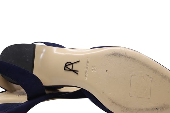 Paul Andrew Rhea 15 Slingback Sandals in Navy Blue Suede - Image 5