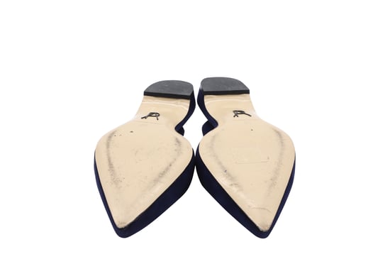 Paul Andrew Rhea 15 Slingback Sandals in Navy Blue Suede - Image 6
