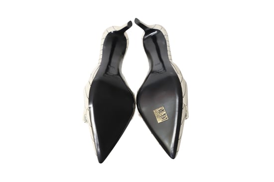 Altuzarra Izy 90 Striped Mules in Cream Cotton - Image 5