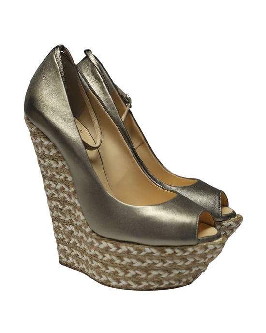 Giuseppe Zanotti Cumber 105 Wedge in Gold Leather - Image 3
