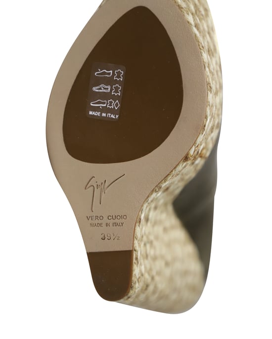 Giuseppe Zanotti Cumber 105 Wedge in Gold Leather - Image 4