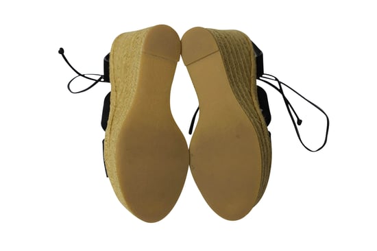 Saint Laurent Espadrille Platform Wedges in Black Suede - Image 5