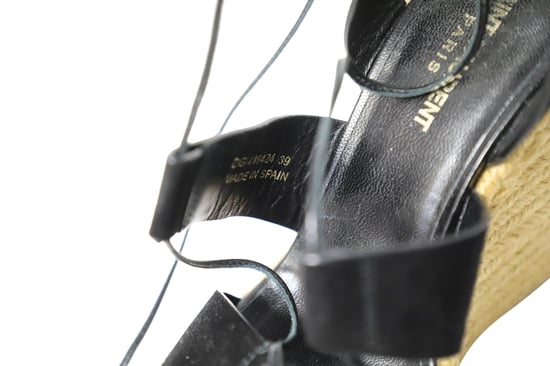 Saint Laurent Espadrille Platform Wedges in Black Suede - Image 6