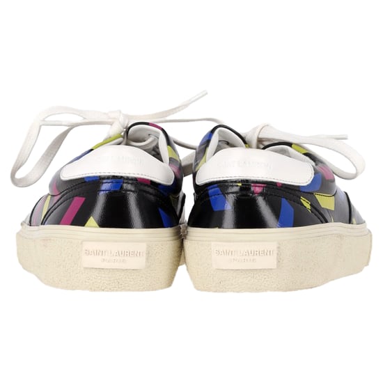 Saint Laurent Printed Low Top Snekaers in Black Leather - Image 5