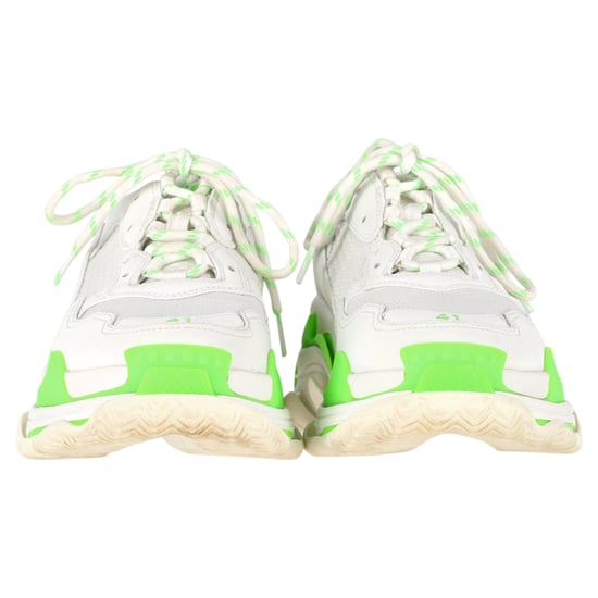 Balenciaga Triple S Sneakers in White and Neon Green Polyester - Image 2
