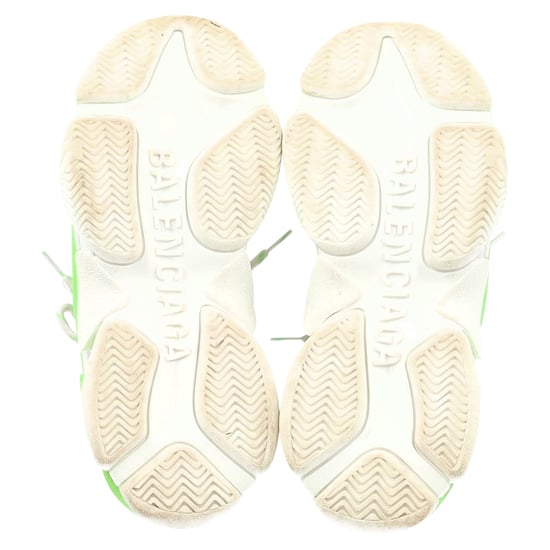 Balenciaga Triple S Sneakers in White and Neon Green Polyester - Image 6